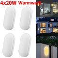 4X 20W LED Feuchtraumleuchte Wandlampe Kellerlamp Außen Innen Wandleuchte IP65
