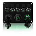 Schaltpanel 12V/24V Kippschalter 5 Gang IP65 Wasserdicht + 4.2A Dual USB Lade...
