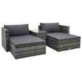 vidaXL 5-tlg. Garten-Lounge-Set mit Auflagen Poly Rattan Essgruppe Gartenset Neu