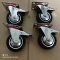 4 Stück TRANSPORTROLLEN LENKROLLEN RÄDER MIT  BREMSE Ø 75mm Set