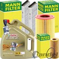 MANN INSPEKTIONSPAKET+CASTROL 5W30 MOTORÖL passend für 2.0 TFSI AUDI A6 C6 4F2/5