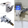 Waschtischarmatur Waschbecken Wasserhahn Badarmatur Armatur mit LED RGB Licht!!