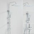 Chrom Duschsystem Regenbrauset Duscharmatur Edelstahl  Duschset mit Handbrause