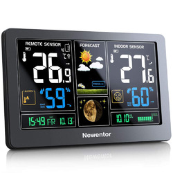 Wetterstation Uhr Wecker Thermometer Hygrometer Digital Funkuhr Außensensor Funk