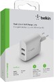 Belkin Dual USB-A Ladegerät 24 W Weiß Netzteil mit 2 Anschlüssen