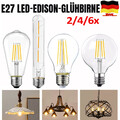 2-6x E27 G80 LED 4W Vintage Dekorativ Glühbirne Filament Edison Birnen Warmweiss