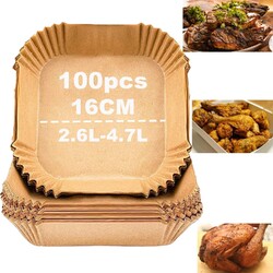 Backpapier für Heißluftfritteuse, 100 Stück 16cm 3-5L Airfryer Backpapier  Öl...