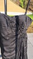 Kleid schwarz Gr. 42 Chiffon Abendkleid mit Stola Cocktailkleid