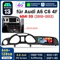 6+128G 8.8" Carplay Android 14 Autoradio GPS Für Audi A6 C6 4F MMI 3G 2010-2012