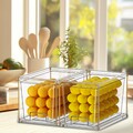 2 Stück Kühlschrank Organizer Boxen Aufbewahrungsboxen Transparent Platzsparend Modern