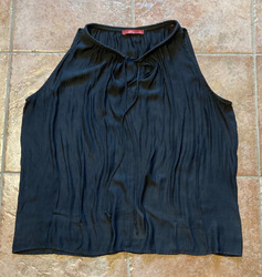 Esprit Bluse Top Shirt Gr. 42 L XL schwarz dunkelgrau elegant