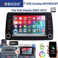 DAB+ 64GB Für Fiat Panda 2003-2012 Carplay Android 14 Autoradio GPS NAVI BT RDS