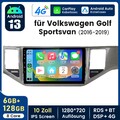DAB+ Carplay Android 14 Autoradio Für VW Golf Sportsvan 2016-2019 6+128G 8-Kern