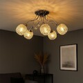 Deckenleuchte Deckenlampe Esszimmerleuchte Kristalllampe 5 flammig chrom D 54 cm