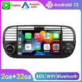 4-Kern Android 12 GPS Autoradio CarPlay DAB+ Bluetooth DSP Wifi OBD Für Fiat 500
