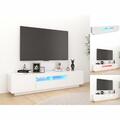 TV-Schrank Mit LED Leuchten Weiß 180x35x40 Cm Lowboard