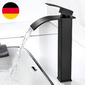 Wasserfall Wasserhahn Bad Schwarz Matt, Hoch Wasserfall Waschtischarmatur, Wasch