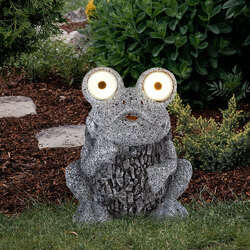 Solarleuchte Außenlampe Gartenleuchte LED Frosch Steinoptik grau IP44 Gartendeko