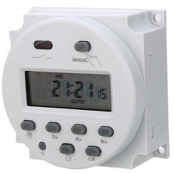 Digitale LCD Zeitschaltuhr DC AC 12V 16A Timer Programmierbar Schalter Zeit Gut