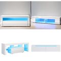 LED TV Lowboard Board mit Beleuchtung Schrank Fernsehschrank Fernsehtisch Tisch