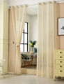 2x Gardine Ösenschal transparent mit Ösen Leinenoptik 140x245cm Sand VH5861sd-2