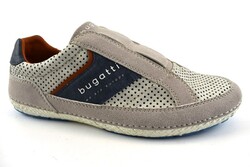 Bugatti Herren Slipper Tetra hellgrau Leder in der Gr.42