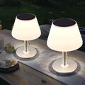 2x Solar Tischleuchte Außen Deko Tischlampe LED Balkonlampe Garten Solarleuchte