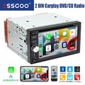 2 DIN 6.2" Carplay & Android Auto CD DVD Autoradio FM AM RDS Touch Screen AUX SD