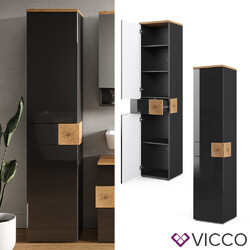 Badmöbel Set Bad Spiegel Waschtisch Unterschrank Badschrank Eden Anthrazit Vicco