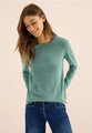 CECIL 303283 BASIC Pullover langarm Detail an der Schulter angeneh Stick grün