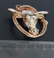 Vintage Stock Pin Bull Kopf Krawatte Bar Clip in goldener Farbe