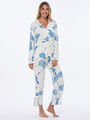 PURE SHAPE DAY&NIGHT Pyjama Hemdbluse & Hose elastisch mit Blumenprint