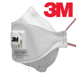 3M™ Aura™ Atemschutzmaske 9332+ FFP 3  Partikelfilter  mit Ausatemventil faltbar