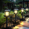 4x Edelstahl Solarleuchte Garten Solarlampen LED Wegbeleuchtung Rasen Solarlampe