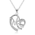 Damen Halskette echt Silber 925er Sterling mit Herz Anhänger Schmuck Muttertag 