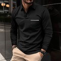 Herren Polohemd Poloshirt Langarm Hemd Freizeitshirt Business Bluse Basic Tops
