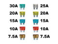 10 x Standard Sicherungen im Set Stecksicherung KFZ Auto 7,5/10/15/20/25/30A