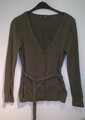 Grüne Strickjacke fein gestrickt mit Gürtel von MEXX Gr. M/L