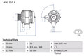 Lichtmaschine BOSCH 110A -  0 986 080 800
