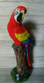 Papagei --Ara auf Stamm--Dekoration--ca. 23 cm-- Deko Figur-für Haus & .Garten 