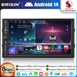 Android 14 8+128GB 8-Kern Doppel 2Din Autoradio GPS Navi DAB+ Für Nissan CarPlay