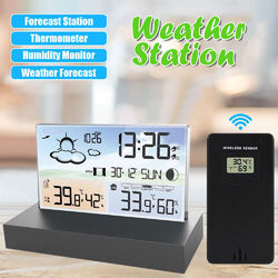 Digitale Wecker Wetterstation Funk Mit Farbdisplay Thermometer Innen-Außensensor