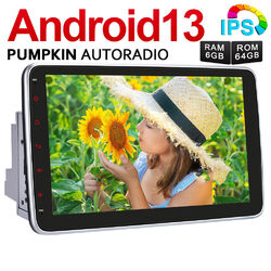 Pumpkin 10.1" Doppel DIN Autoradio Android 13 GPS Navi Carplay 6GB 64GB DAB+ USB