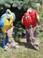 Papagei Deko Figur Paar Ara wetterfest blau/rot verschiedene Modelle 46cm Garten