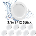 12x LED Einbaustrahler 230V Ultra-Flach Spots Panel Einbauleuchten Deckenleuchte