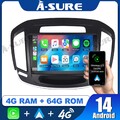 4G 8 Core Android 14 4+64G Autoradio CarPlay GPS NAV Für Opel Insignia 2013-2017