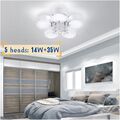 5 Köpfe Kristall Deckenlampe LED Hängeleuchte Kronleuchter Wohnzimmer E27 Neu