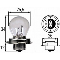 Glühlampe Hauptscheinwerfer Hella 8GA 008 899-061 Standard