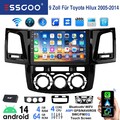 DAB+ Android14 Carplay 9" Autoradio 4+64G GPS Navi BT Für Toyota Hilux 2005-2014