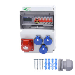 RSE BAUSTROMVERTEILER WANDVERTEILER KOMPLETT VERDRAHTET 32A 16A 230V MIT CEE ...